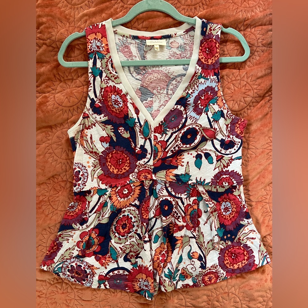 Anthropologie Deletta peplum floral top